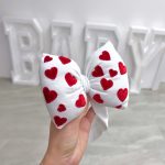 Pamučna velika puff mašna sa 3D plišanim srcima